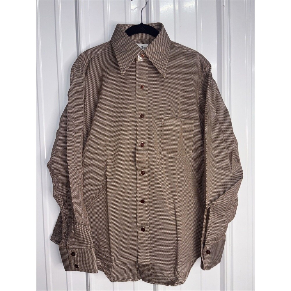 Vintage 70’s Sir Guy Dagger Collar Long Sleeve Button Up NWOT Made In USA- Med